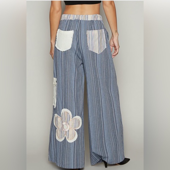 POL Woven Lightweight Pant Elastic Drawstring Waist Wide Leg Pants Pockets Med - Picture 8 of 13